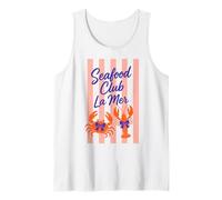 Seafood Club La Mer Cangrejo Langosta Costero Idioma Francés Camiseta sin Mangas