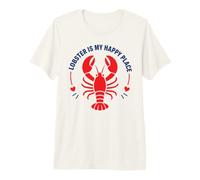 Seafood Quote Coastal Humor Lobster Is My Happy Place Camiseta Premium