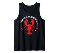 Seafood Quote Coastal Humor Lobster Is My Happy Place Camiseta sin Mangas