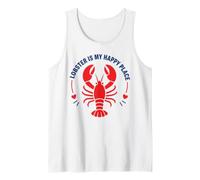 Seafood Quote Coastal Humor Lobster Is My Happy Place Camiseta sin Mangas