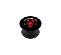 Seafood Quote Coastal Humor Lobster Is My Happy Place PopSockets PopGrip Adhesivo