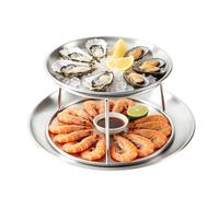 Seafood Tower with Stand, 2-Tier Round Oyster Platter