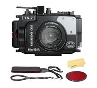 SeaFrogs Tough TG7 [60m/195ft] Professional Underwater Camera Scuba Case Waterproof Diving Housing for Om System tg7 Olympus Tough TG-7 tg7 - Black