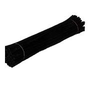 SEAFRONT 100 Limpiadores de Tuberías, Tallos Flexibles de Chenilla de Poliéster para Proyectos de Manualidades, Suministros de Arte Coloridos para la Educación Temprana de los Niños (BLACK)