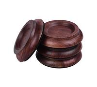 SEAFRONT 4 Uds. Tazas con Ruedas para Piano de Madera Maciza con Almohadillas EVA Antideslizantes, Diseño Elegante y Protección del Suelo para Pianistas Verticales