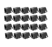 SEAFRONT Conector Hembra de Montaje en Panel de Toma de Corriente CC, 5,5 Mm X 2,1 Mm, Tipo de Soldadura de 2 Pines, DC050, Negro, Paquete de 20 para Teléfono Móvil, Intercomunicador, Auriculares