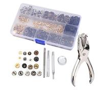 SEAFRONT Conjunto de Alicates Snap, Sujetadores de Metal para Ropa, Sujetadores de Latón de 6 Colores para Chaquetas y Abrigos, Kit de 120 Piezas con Caja de Almacenamiento