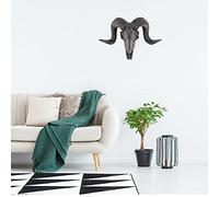 SEAFRONT Decoración para Colgar en la Pared, Arte Creativo del Esqueleto del Shofar de Resina, Adorno 3D único de Cabeza de Oveja de Cuerno Largo para Decoración del Hogar u Oficina