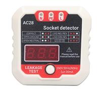 SEAFRONT Detector de Fase de Protección de Fugas de Voltaje de Pantalla Digital LCD Detector de Fase de Protección de Fuga Portátil y Conveniente con el Probador de Socket para (EU enchufe 220V)