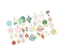 SEAFRONT Encanto de la Flor del Esmalte, Colgante de la Aleación Galvanizada con Diseños Lindos para la Fabricación de la Joyería de DIY