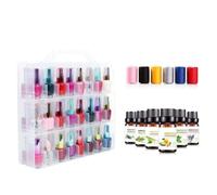 SEAFRONT Estuche para Esmalte de Uñas, Caja de Almacenamiento de Esmalte de Uñas de Plástico Duradero con 48 Ranuras, Divisores Ajustables para Artistas de Bricolaje y Cosmetólogos Móviles (WHITE)