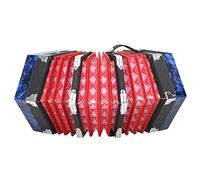 SEAFRONT Instrumento Concertina Acordeón Azul Cielo, Acordeón Concertina Portátil de Madera Maciza 20 Botones con Correa de Mano y Bolsa de Transporte, para Adultos Niños Principiantes Practican