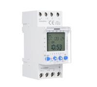 SEAFRONT Interruptor de Sincronización Programable de 2 Canales AC 230V 16A Interruptor de Tiempo Digital DIN Rail Monte con Pantalla LCD