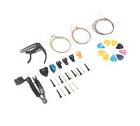 SEAFRONT Kit de Accesorios para Guitarra, 3 Juegos de Cuerdas de Metal con Pasadores de Puente, Púas de Capo, Enrollador de Cuerdas, para Reemplazo de Accesorios de Guitarra Popular