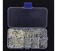 SEAFRONT Kit de Arandelas de Tuercas de Tornillo de Nailon, Surtido de Sujetadores de Plástico de 270 Piezas M2 a M5 con Roscas, Caja Transparente Blanca y Negra, Hardware Reutilizable de Alta