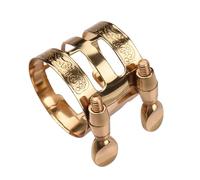 SEAFRONT Ligadura de Boquilla para Saxofón Alto, Diseño de Cobre con Doble Tornillo, Mejora el Tono Completamente Centrado para Jugadores de Saxofón Alto Tenor (con tapa de)