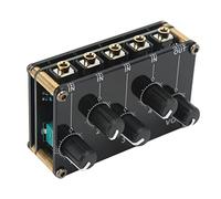 SEAFRONT Mezclador de Audio, Mini Consola de Placa de Sonido de 4 Entradas, Mezclador Estéreo Pasivo para Músicos y Grabación en Casa