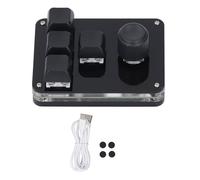 SEAFRONT Mini Teclado Mecánico para Juegos 4 Teclas 1 Perilla USB C RGB con Interruptor Azul y Luz RGB Negro