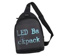 SEAFRONT Mochila de Hombro LED Programable con Pantalla Visual, Bolsa Inteligente con Pantalla LED a Todo Color 64x64, Material 600D PVC y Poliéster 210D, Impermeable, Ajustable y Transpirable