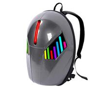 SEAFRONT Mochila LED Mochila 3D Duro con Ojos Misteriosos 19.69 X 15.75 X 7.87in de Textura de Fibra de Carbono Programable