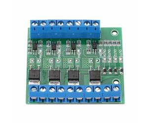 SEAFRONT Módulo Controlador MOSFET de 4 Canales, Placa Amplificadora PLC Aislada con Optoacoplador, Entrada PWM de 3 A 20 V, 10 A Cada Canal, para Control de Válvula Solenoide de Tira LED de Motor CC