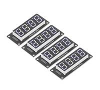 SEAFRONT Módulo de Pantalla LED de 4 Dígitos, 5V (Azul MRA041C) | IC de controlador TM1637, cableado Plug and Play de 2 pines, puntos decimales claros, proyectos de reloj de bricolaje