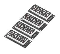 SEAFRONT Módulo de Pantalla LED de 4 Dígitos, 5V (Rojo MRA041D) | IC de controlador TM1637, cableado Plug and Play de 2 pines, puntos decimales claros, proyectos de reloj de bricolaje