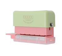 SEAFRONT Perforadora de 5 Agujeros, Herramienta de Perforación Portátil ABS de Primera Calidad para Cuadernos de Hojas Sueltas A5 B5 A4 y Organización de Documentos (Rosado Verde)