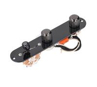 SEAFRONT Placa de Control de Guitarra con Cable, Panel de Control de Guitarra de Aleación de Aleación de Aluminio para Telecaster, Interruptor de Cuchilla de 3 Vías con Perillas de