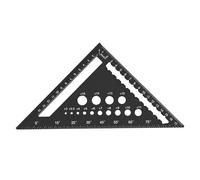 SEAFRONT Regla Triangular para Carpintería, Escuadra de Viga de Aleación de Aluminio de 7 Pulgadas para Renovación del Hogar (BLACK)