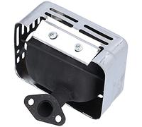 SEAFRONT Silenciador de Escape de Acero Inoxidable con Arandela para Bomba de Agua del Generador de Motor de Gasolina GX120 GX160 GX200 168F (SILVER)