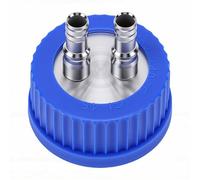 SEAFRONT Tapa de Alimentación de Seguridad para Muestreo de Líquidos GL45, Tapa de Fase Móvil, 2 Puertos, 8-10mm, Exterior PBT de Acero Inoxidable 304 con Arandela para Botellas GL45
