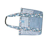 SEAFRONT Tote de Playa, Tela Oxford Impermeable, Bolso de Malla de Gran Capacidad, Ideal para Mujeres, Nadar y IR de Compras, 43 X 33 Cm (Flores Azules)