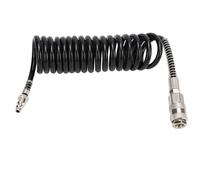 SEAFRONT Tubo de Extensión de Inflador Negro de la Bobina de Alta Durabilidad para el Compresor de Aire, Manguera de Aire con Restrictor de Curvatura para Soplar Polvo