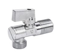 SEAFRONT Válvula de Parada en ángulo de Latón, 1/4 Cuarto de Vuelta, Rosca Macho G1/2 Pulgadas, Salida de Entrada, Cierre de Agua con de Metal Sólido para Fregadero, Baño, Inodoro,