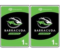 Seagate Barracuda 1TB, Disco Duro HDD Interno, 2.5 Pulgadas, SATA 6 GB/s, 5400 RPM, 128 MB de caché, para PC y portátil, Paquete Abre-fácil, Rescue Services (ST1000LM048) (Paquete de 2)