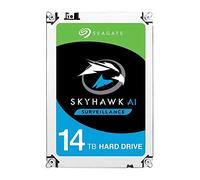 Seagate Skyhawk AI, 14 TB, Unidad Disco Duro Interna de Vigilancia, SATA a 6 Gb/s, caché de 256 MB, DVR, sistema de cámaras de seguridad NVR, y 3 años de servicios Rescue (ST14000VE0008)