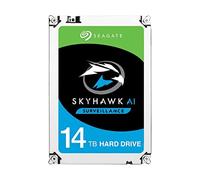 Seagate Skyhawk AI, 14 TB, Unidad Disco Duro Interna de Vigilancia, SATA a 6 Gb/s, caché de 256 MB, DVR, sistema de cámaras de seguridad NVR, y 3 años de servicios Rescue (ST14000VE0008)