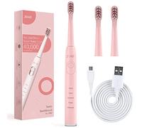 SEAGO cepillo dental sónico, rosa, batería de 700 mAh, 5 modos, 3 puntas, SG-2303 Rosa