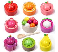 Seagoal Juguetes Niños 1 Año 2 3 Años, Juguetes Montessori 1 2 3 Años, Juegos Infantiles, Regalo Niño 1 2 Años, Juguete de Clasificación de Frutas de Madera 10