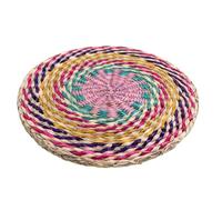 Seagrass Placemat - 20cm Rustic Boho Table Mat, Woven Round Farmhouse Dining Decor, Natural Fiber Decorative Setting Accessory Display For Home Dining Table Setting Kitchen Party Wedding
