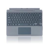 Seagtigau Funda tipo cubierta para Microsoft Surface Pro 11 Pro 10 Pro 9 Pro 8 Pro X, 13 pulgadas, teclado Bluetooth ultrafino con mouse multitáctil recargable, retroiluminación LED de 7 colores (gris