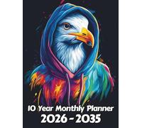 Seagull 10 Year Monthly Planner: Large 120 Month Sunday to Saturday Calendar | Gift For People Who Love Avian Animals, Bird Lovers | Ideal for ... and Busy Individuals | 8.5 x 11 Inches | v2