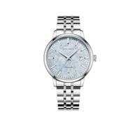 Seagull 816.12.6182 - Reloj de pulsera mecánico automático, esfera de cedro, acero inoxidable, calendario de negocios, 40 mm, 816.12.6182, Cedro azul (hombre)