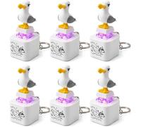 Seagull Mine Button Keychain, Con Sonido Real Y Luz Led,Recargable Fidget Spinner Para Aliviar El EstréS,6pcs