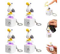 Seagull Mine Sound Button Keychain, Rechargeable Fidget Clicker with Real Sound & Led Light, Adults Keyboard Clicker with Colorful Lights, Desk Fun Stress Reliefgifts (4pcs)