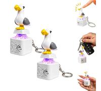 Seagull Mine Sound Button Keychain, Rechargeable Fidget Clicker with Real Sound & Led Light, Adults Keyboard Clicker with Colorful Lights, Desk Fun Stress Reliefgifts (2pcs)