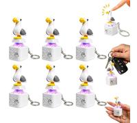 Seagull Mine Sound Button Keychain, Rechargeable Fidget Clicker with Real Sound & Led Light, Adults Keyboard Clicker with Colorful Lights, Desk Fun Stress Reliefgifts (6pcs)