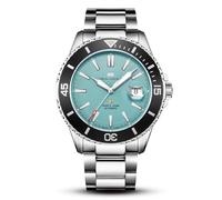 Seagull Reloj automático mecánico para hombre, de buceo, de acero inoxidable, resistente al agua, para negocios y vestir, luminoso, con calendario, de 44 mm, Serie Ocean, Azul mate, Pulsera