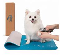Seagull Tapete Multiusos de Goma Espuma para Mascotas 60x40cm, Suave, Antideslizante, Impermeable, Tapete de Mesa Peluqueria Canina, Tapete de Bañera para Perros y Gatos, Azul Claro